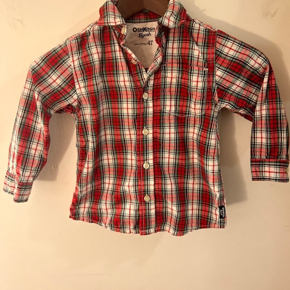 Oshkosh Plaid Button Up Top 4 T EUC - Picture 2 of 11